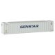 48′ Ribbed Side Container - Assembled -- Genstar (white, blue), N, Walthers SceneMaster 8844