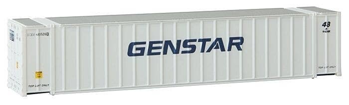48′ Ribbed Side Container - Assembled -- Genstar (white, blue), N, Walthers SceneMaster 8844