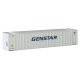 48′ Ribbed Side Container - Assembled -- Genstar (white, blue), N, Walthers SceneMaster 8844