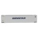 48′ Ribbed Side Container - Assembled -- Genstar (white, blue), N, Walthers SceneMaster 8844