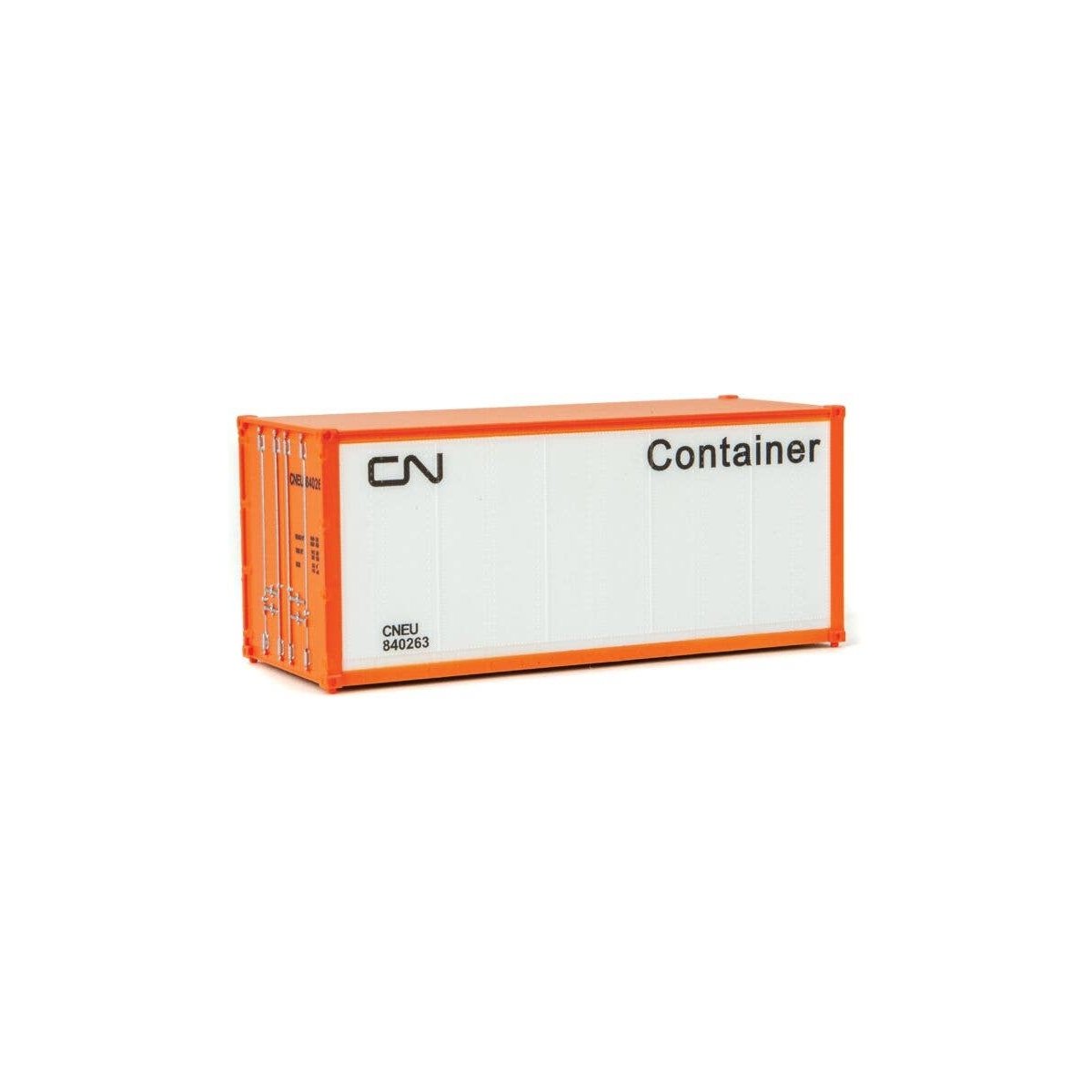 20′ Smooth-Side Container - Ready to Run -- Canadian National (white, black Noodle Logo), HO, Walthers SceneMaster 8653