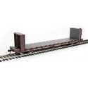 60` Pullman-Standard Bulkhead Flatcar (48` IL) - Ready to Run -- Trailer Train 90566 (brown), HO, WalthersMainline 5873