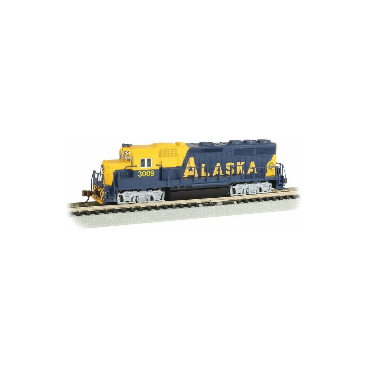EMD GP40 - Standard DC -- Alaska Railroad 3009 (blue, yellow)