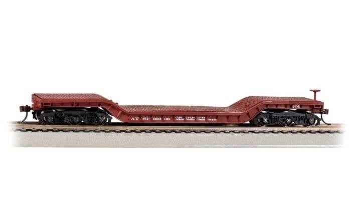 52′ Depressed-Center Flatcar - Ready to Run - Silver Series(R) -- Santa Fe 90000, HO, Bachmann Industries 18337
