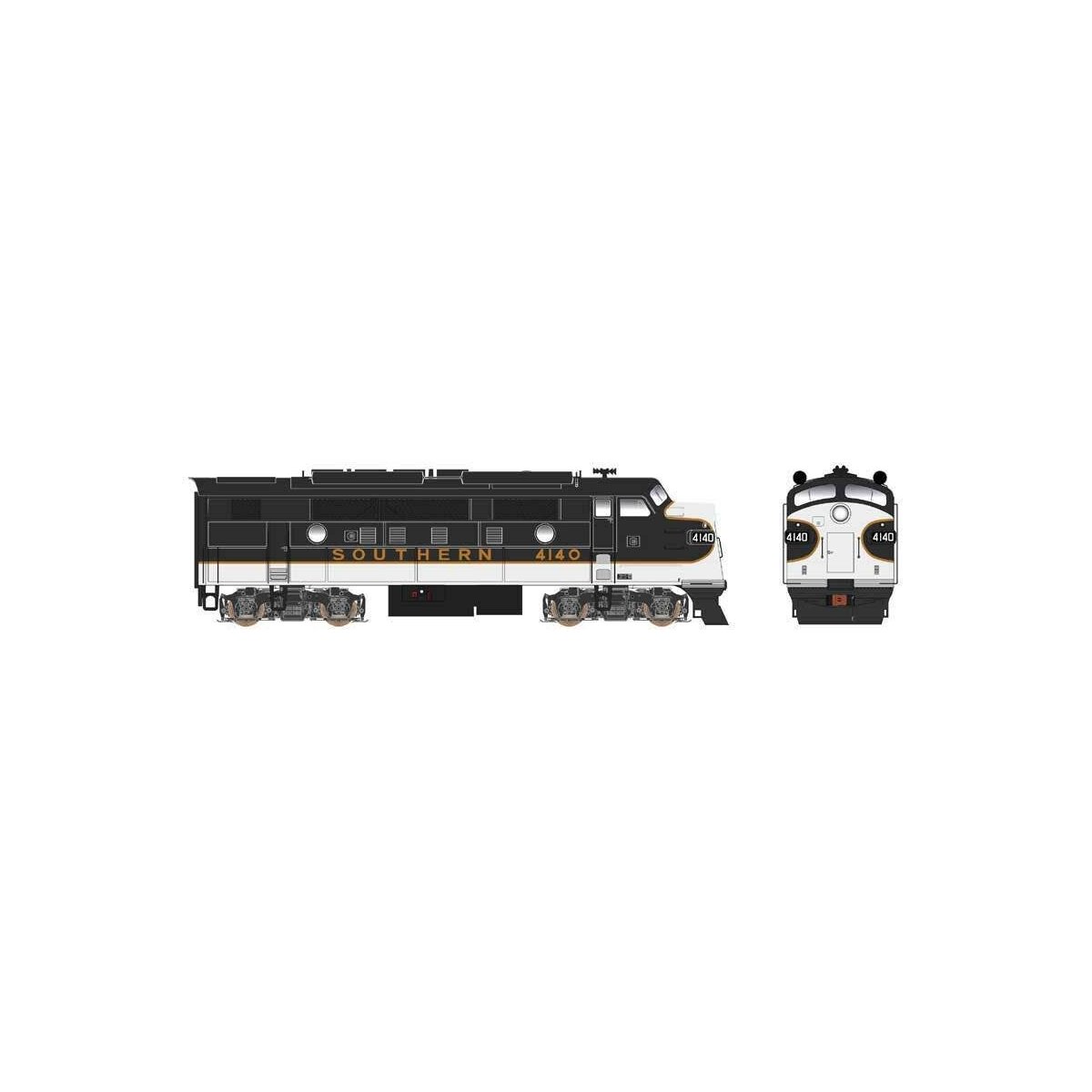 EMD F3A - Standard DC - Executive Line -- Southern Railway 4135 (Tuxedo, black, white)