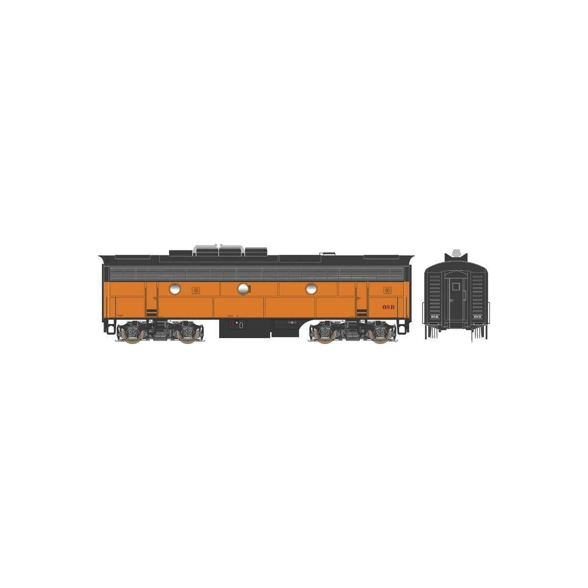 EMD F7B w/LokSound & DCC - Executive Line -- Milwaukee Road 68B (orange, black)