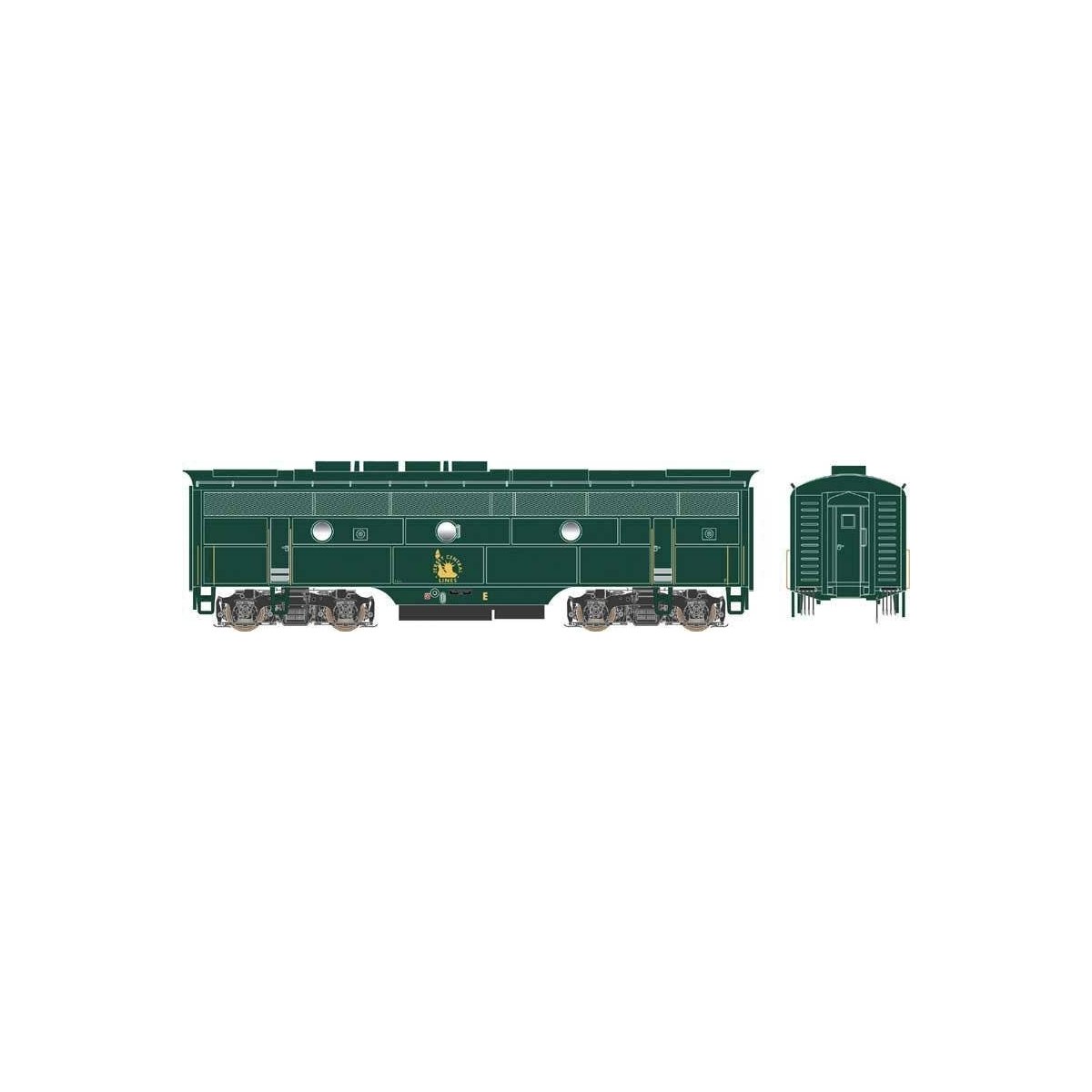 EMD F3B Phase 2 - Standard DC - Executive Line -- Central Railroad of New Jersey E (Sea Green, yellow Liberty Logo)