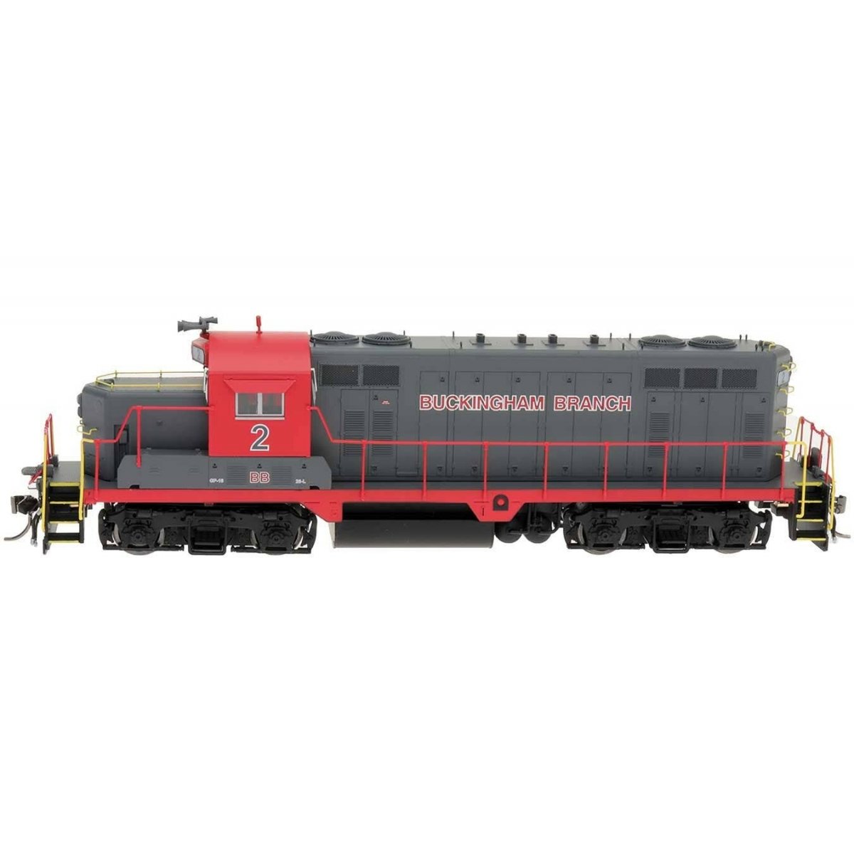 GP16 w/DCC -- Buckingham Branch Railroad (gray, red, yellow)