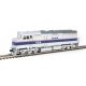 EMD F40PH - Standard DC -- Amtrak(R) 404 (Phase IV silver, Wide Blue, Thin Red, White Stripes)