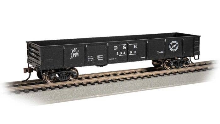 40′ Gondola - Ready to Run - Silver Series(R) -- Delaware & Hudson 13400 (black, Script Logo, HO, Bachmann Industries 17221