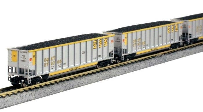 BethGon Coalporter 8-Pack - Ready to Run -- CSX (gray, yellow, yellow lettering), N, Kato USA Inc 1064632