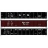 AAR 41′ Steel Gondola 3-Pack - Kit -- Central of Georgia 18300, Southern Pacific 363874, Western Ry , HO, Accurail Inc 8173