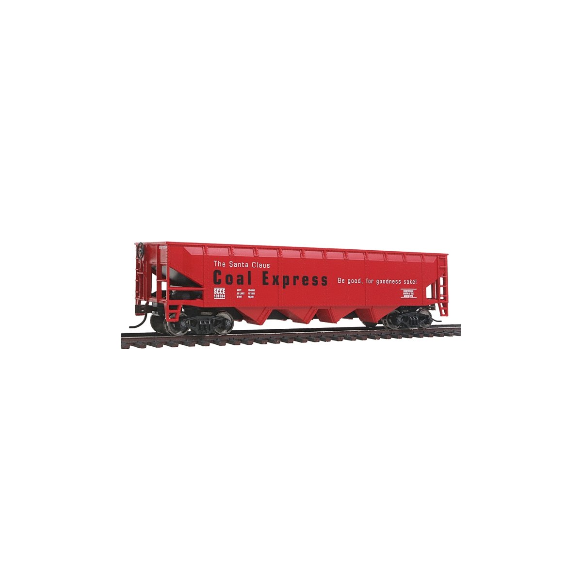 Offset Hopper - Ready to Run -- Santa Claus Coal Express, HO, WalthersTrainline 1439