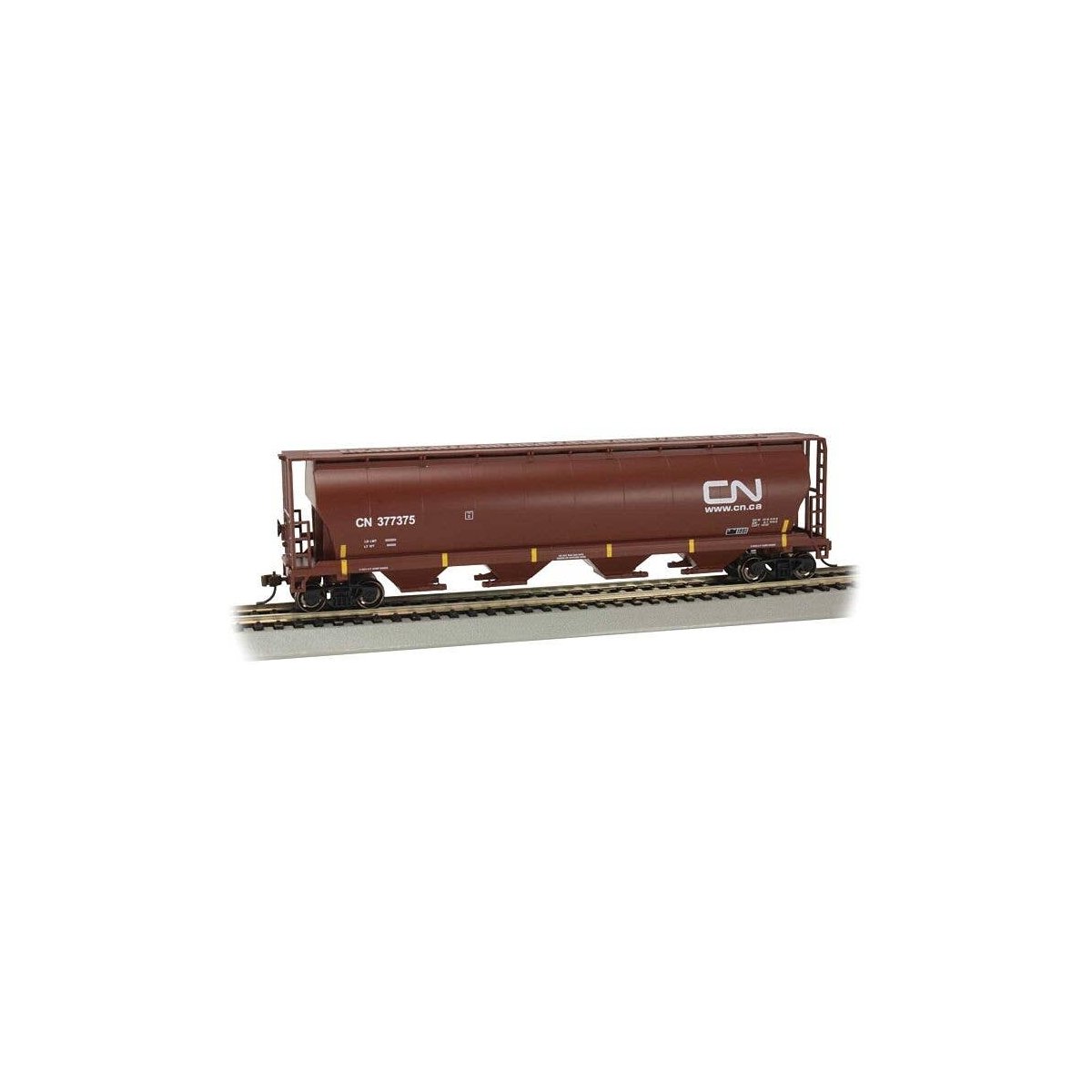 Canadian Cylindrical 4-Bay Grain Hopper - Ready to Run - Silver Series(R) -- Canadian Nation, HO, Bachmann Industries 19103