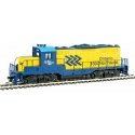 EMD GP9M - Standard DC -- Ontario Northland 1600 (yellow, blue Chevrons Logo), HO, WalthersTrainline 456