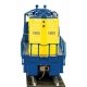 EMD GP9M - Standard DC -- Ontario Northland 1600 (yellow, blue Chevrons Logo)