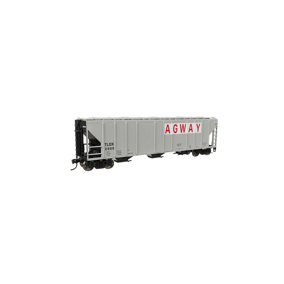 50′ Pullman-Standard PS2-CD 4427 3-Bay Covered Hopper - Ready to Run -- Agway TLDX 2959, HO, WalthersMainline 49417