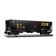 Bethlehem Steel 100-Ton 3-Bay Hopper - Ready to Run -- CSX Transportation 326123 (black, yell, G, Bachmann Industries 93652