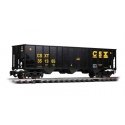 Bethlehem Steel 100-Ton 3-Bay Hopper - Ready to Run -- CSX Transportation 326123 (black, yell, G, Bachmann Industries 93652