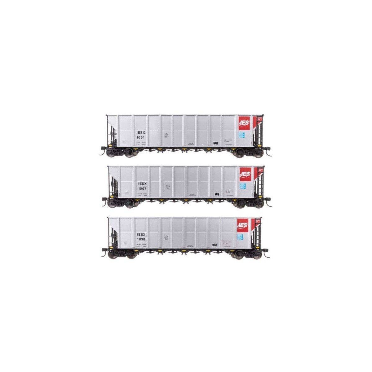 50′ RD-4 Hopper 3-Pack - Ready to Run -- Alliant Energy IESX 1007, 1038, 1061, HO, WalthersMainline 56875