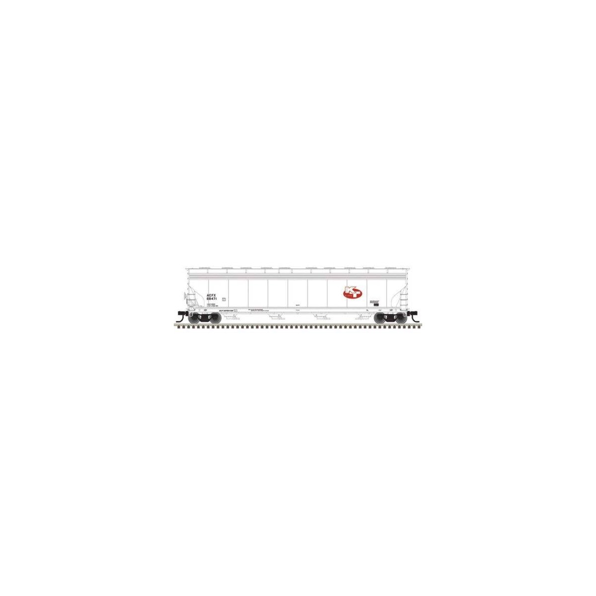 ACF 5800 4-Bay Covered Hopper - Ready to Run - Master(R) -- KT Clays ACFX 68444 (whi, HO, Atlas Model Railroad Co. 20007670