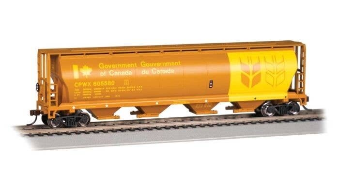 Canadian Cylindrical 4-Bay Grain Hopper - Ready to Run - Silver Series(R) -- Government of C, HO, Bachmann Industries 19105