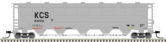 Trinity PD5000 Covered Hopper - Ready to Run -- Kansas City Southern 6000 (gray, blac, N, Atlas Model Railroad Co. 50005680