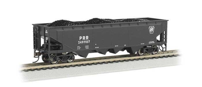 40′ Quad Hopper - Ready to Run - Silver Series(R) -- Pennsylvania Railroad 249907 (black), HO, Bachmann Industries 17603