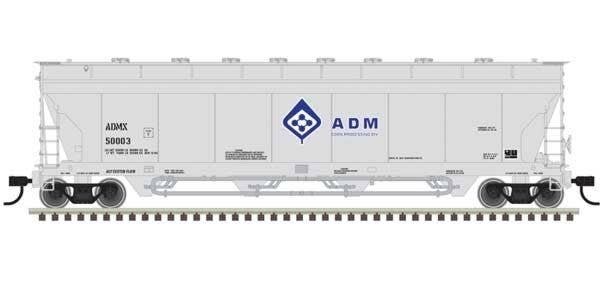 Pressureaide Centerflow Covered Hopper - Ready to Run - Master(R) -- ADM 50007 (gray,, N, Atlas Model Railroad Co. 50006068