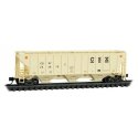 Pullman-Standard PS-2 CD 4427 High-Side 3-Bay Covered Hopper - Ready to Run -- CSX 253876 (be, N, Micro Trains Line 9600230