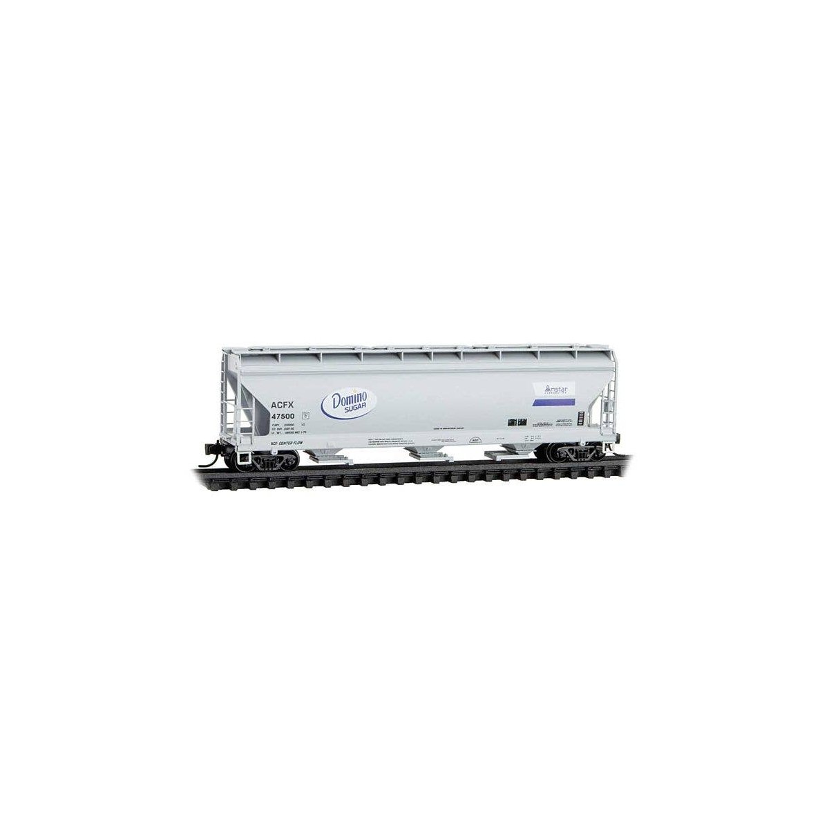 ACF 3-Bay Center Flow Covered Hopper with Elongated Hatches - Ready to Run -- Domino Sugar AC, N, Micro Trains Line 9400940