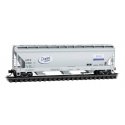 ACF 3-Bay Center Flow Covered Hopper with Elongated Hatches - Ready to Run -- Domino Sugar AC, N, Micro Trains Line 9400940