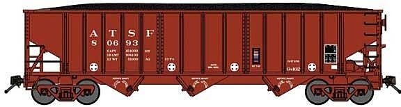 70-Ton 3-Bay 14-Panel Hopper w/Load - Ready to Run -- Santa Fe 80706 (Post-1974, Ga-162, Boxcar Red, N, Bluford Shops 14675