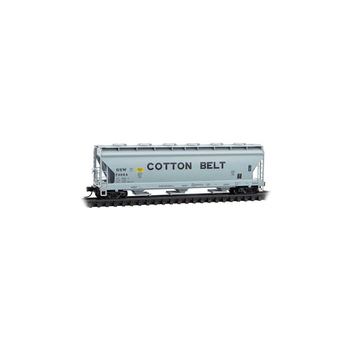 ACF 3-Bay Center Flow Covered Hopper w/Round Hatches - Ready to Run -- Cotton Belt SSW 73994 , N, Micro Trains Line 9300210