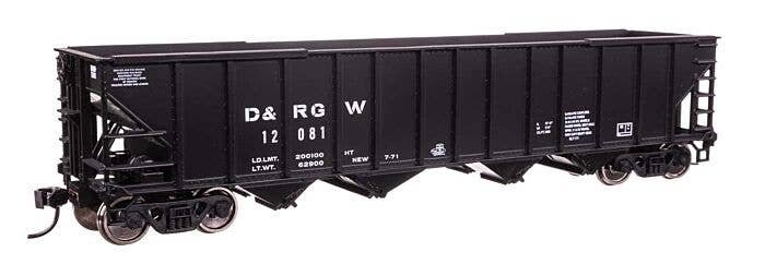 50′ 100-Ton 4-Bay Hopper - Ready to Run -- Denver & Rio Grande Western(TM) 12081, HO, WalthersMainline 57814