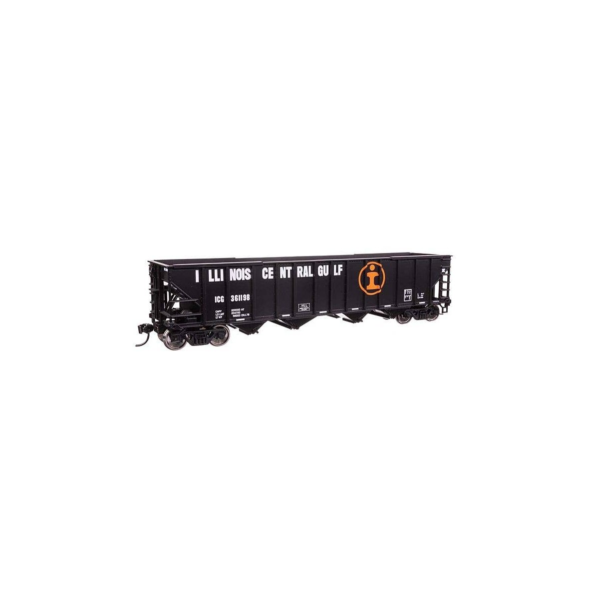 50′ 100-Ton 4-Bay Hopper - Ready to Run -- Illinois Central Gulf 361198, HO, WalthersMainline 57819