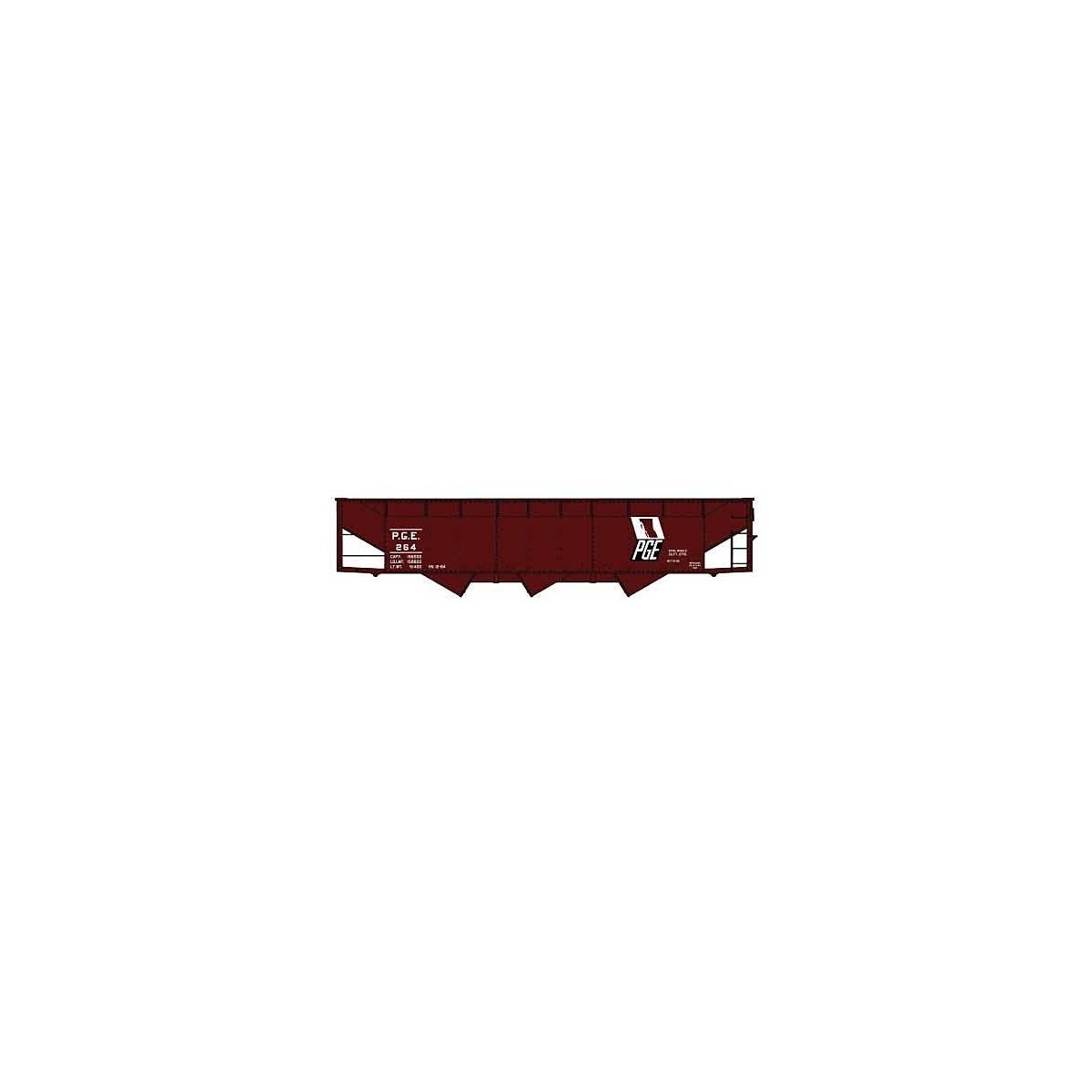 AAR 70-Ton Offset-Side 3-Bay Hopper - Kit -- Pacific Great Eastern 264 (Boxcar Red, black, white), HO, Accurail Inc 7568
