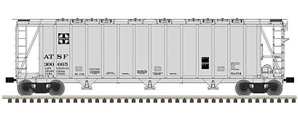 General American 3500 Dry-Flo 3-Bay Covered Hopper - Ready to Run -- Santa Fe 300694 , N, Atlas Model Railroad Co. 50006337