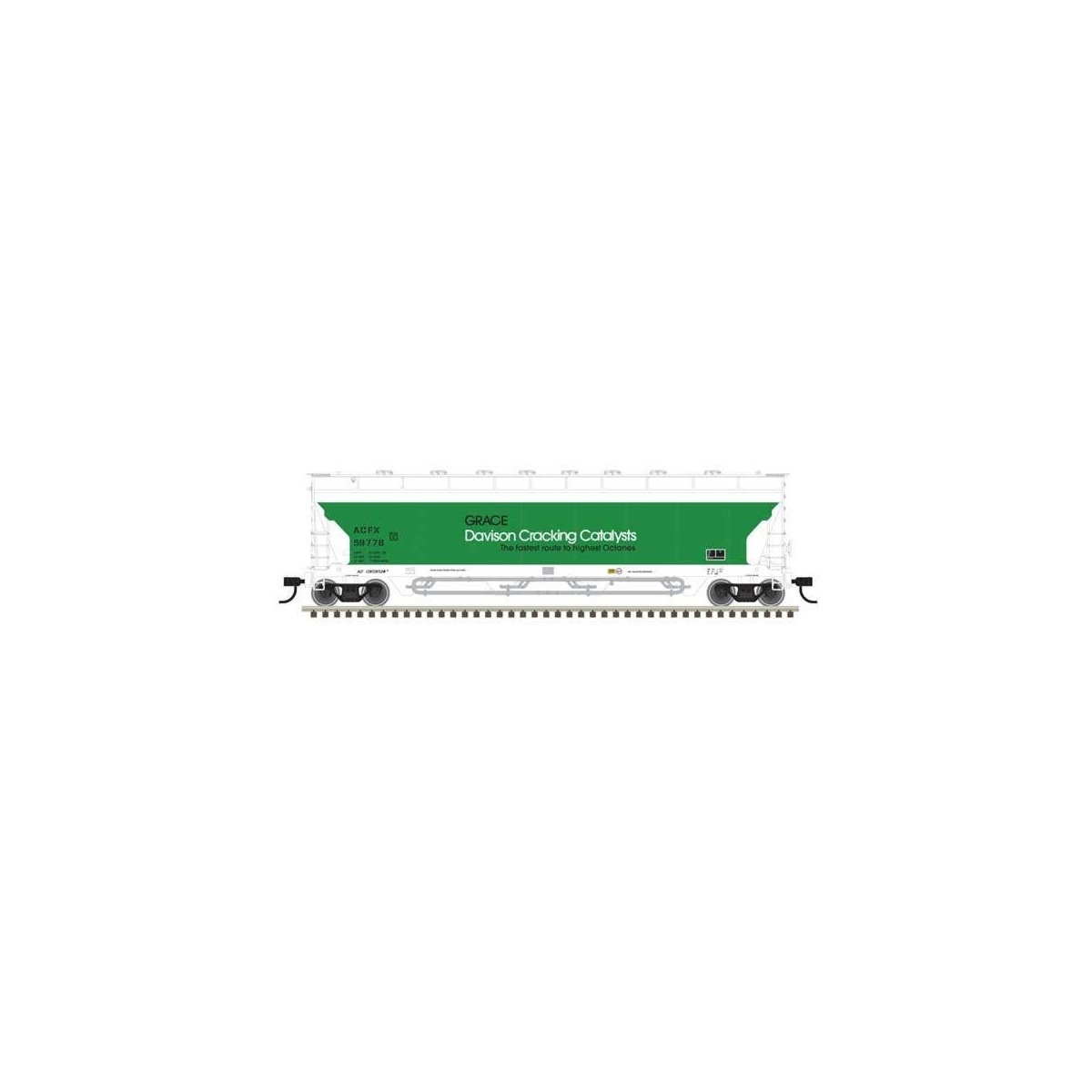 Pressureaide Centerflow Covered Hopper - Ready to Run - Master(R) -- Grace Davison 59, N, Atlas Model Railroad Co. 50006078