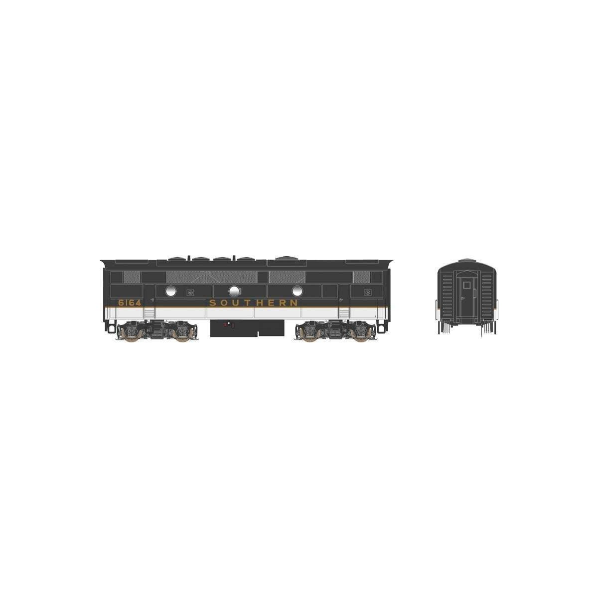 EMD F7B w/LokSound & DCC - Executive Line -- Southern Railway 6164 (Tuxedo, black, white)