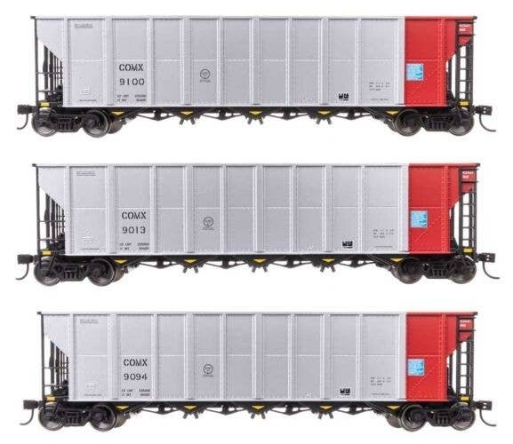 50′ RD-4 Hopper 3-Pack - Ready to Run -- Commonwealth Edison COMX 9013, 9094, 9100, HO, WalthersMainline 56873