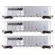 50′ RD-4 Hopper 3-Pack - Ready to Run -- Norfolk Southern 390501, 390508, 390515, HO, WalthersMainline 56877