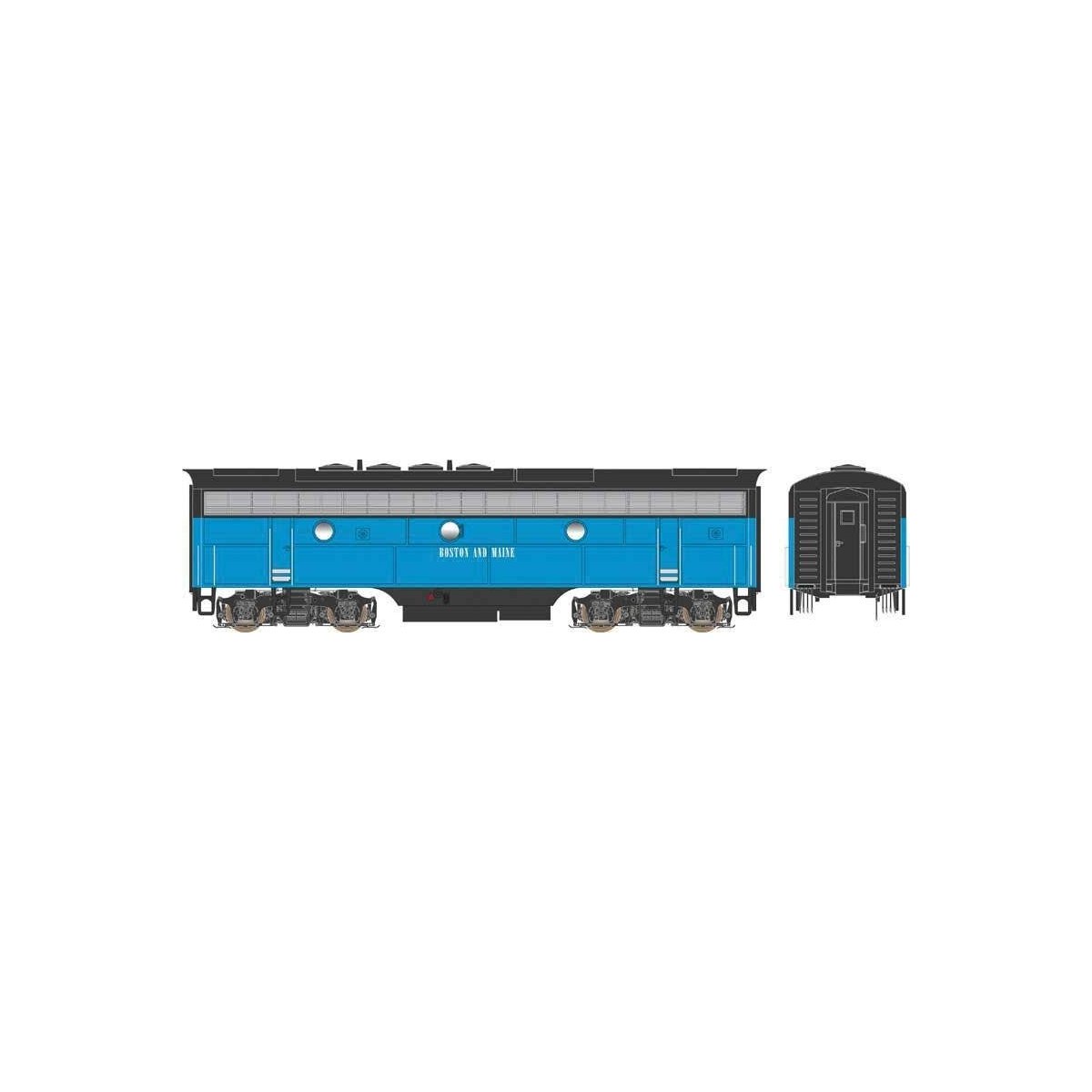 EMD F3B Phase 4 - Standard DC - Executive Line -- Boston & Maine 4227 (blue, black, Small Lettering)