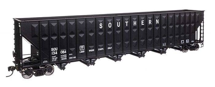 73′ Greenville 7,000 Cubic Foot Wood Chip Hopper - Ready to Run -- Southern Railway 134084 (bla, HO, WalthersMainline 56370