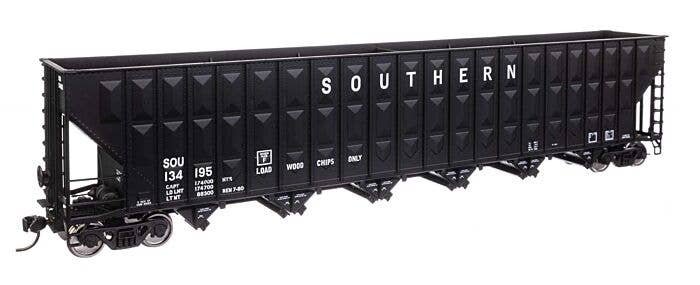 73′ Greenville 7,000 Cubic Foot Wood Chip Hopper - Ready to Run -- Southern Railway 134195 (bla, HO, WalthersMainline 56371