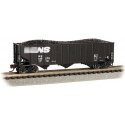 Bethlehem Steel 100-Ton 3-Bay Hopper - Ready to Run -- Norfolk Southern 145275 (black, white), N, Bachmann Industries 18754