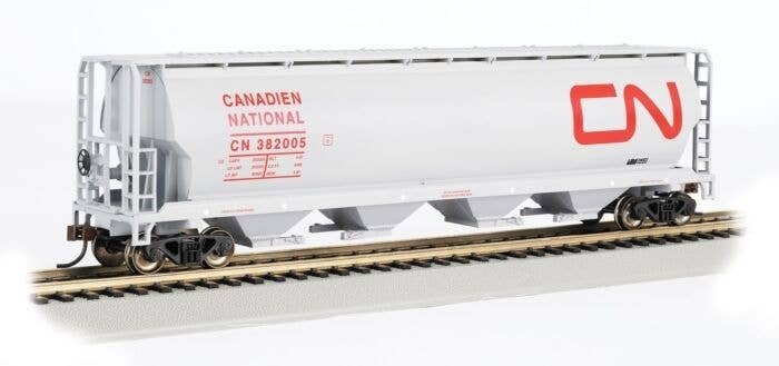 Canadian Cylindrical 4-Bay Grain Hopper - Ready to Run - Silver Series(R) -- Canadian Nation, HO, Bachmann Industries 19113