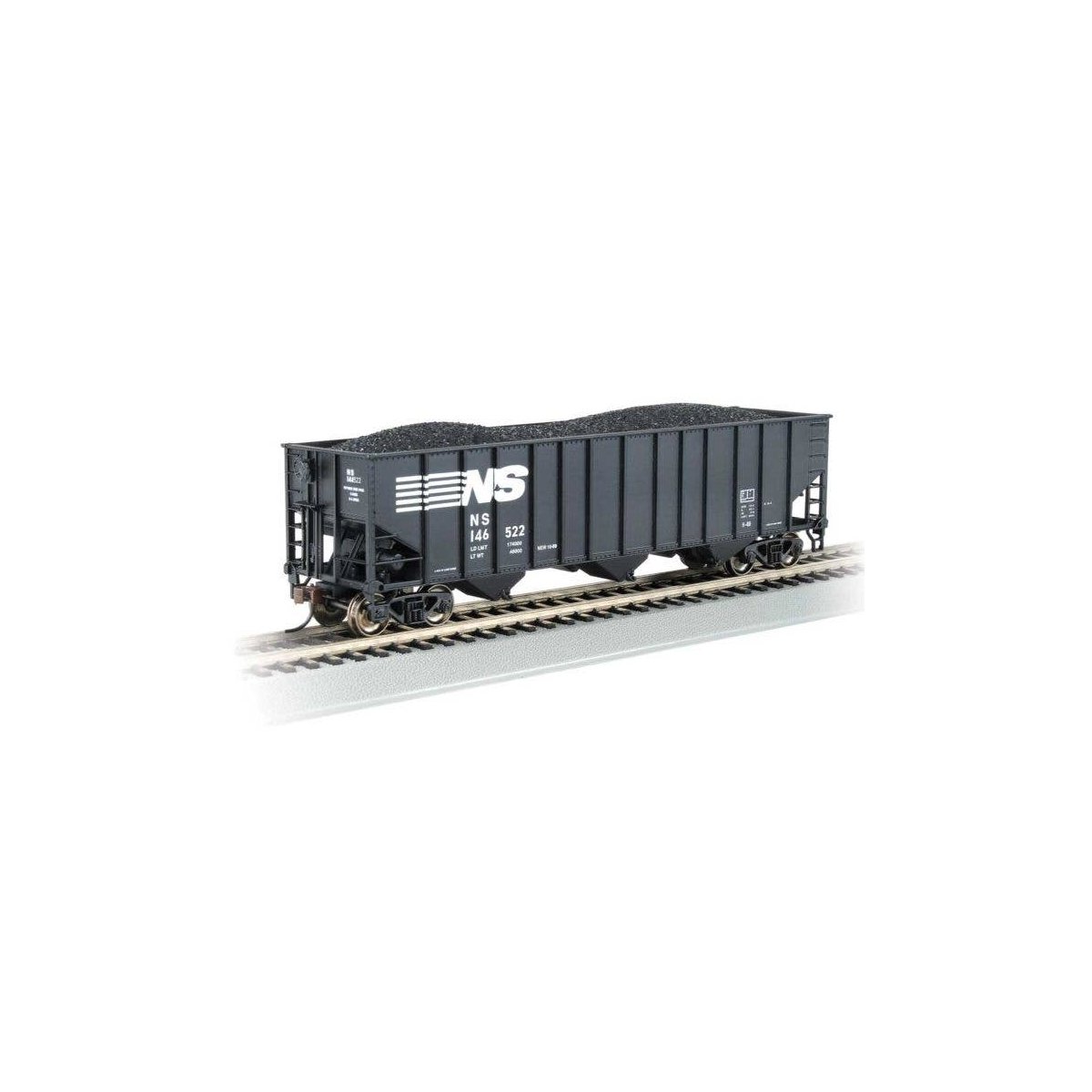 Bethlehem Steel 3-Bay 100-Ton Open Hopper - Ready to Run - Silver Series(R) -- Norfolk South, HO, Bachmann Industries 18728