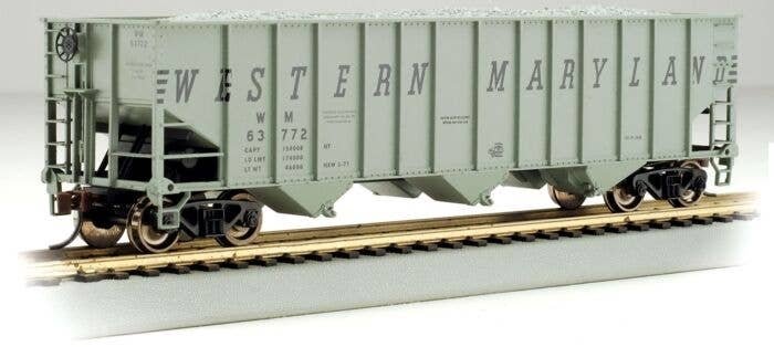 Bethlehem Steel 3-Bay 100-Ton Open Hopper - Ready to Run - Silver Series(R) -- Western Maryl, HO, Bachmann Industries 18737