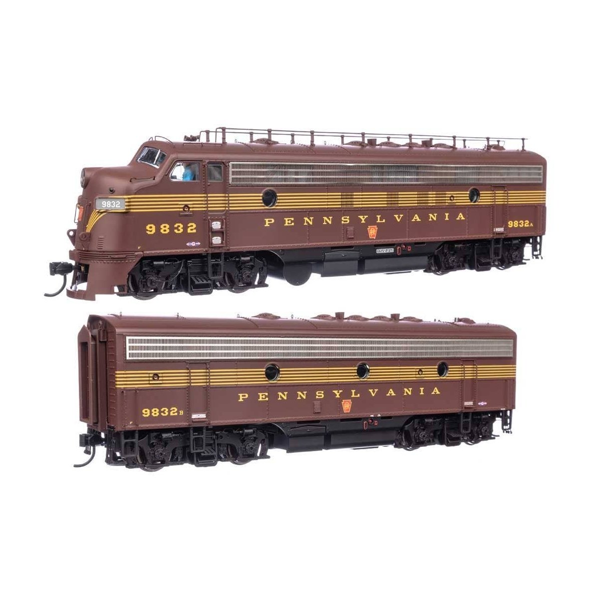 EMD FP7 & F7B - LokSound 5 Sound & DCC -- Pennsylvania Railroad EFP-15 9832A, EH-15 9832B (Tuscan, 5-Stripe)